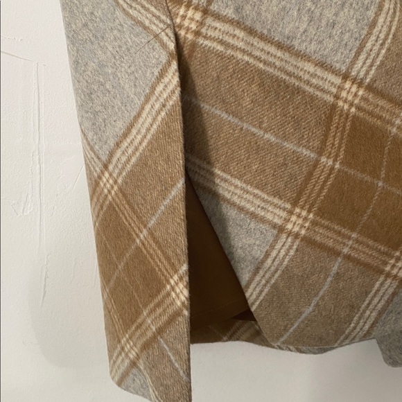 Ann Taylor vintage beige wool plaid pencil skirt size 2 - Picture 3 of 11
